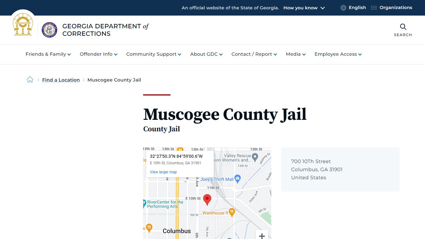 Muscogee County Jail | Georgia Department of Corrections