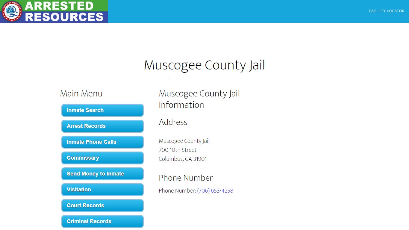 Muscogee County Jail - Inmate Search - Columbus, GA - Arrested Resources